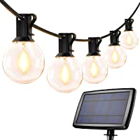 Guirnaldas Luces Exterior Solar con USB Micro- LE Guirnaldas Luminosas 25 G40 Bombillas- Base E12- 4 Modos Luz- IP44…